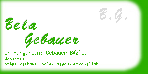 bela gebauer business card